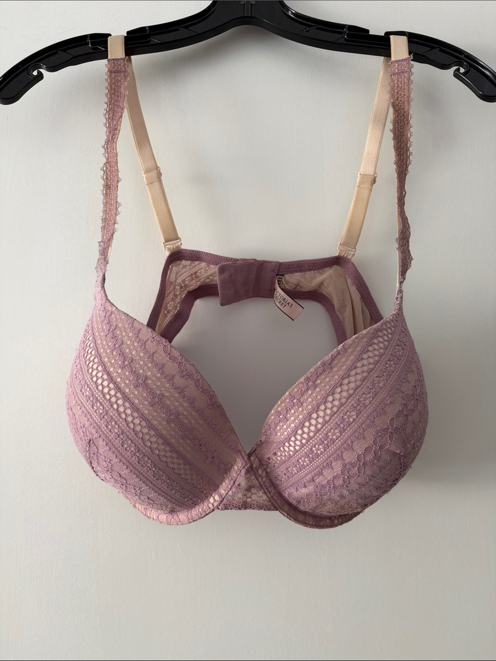 Victoria's Secret Lace Push-Up Bra - Dusty Rose & Nude